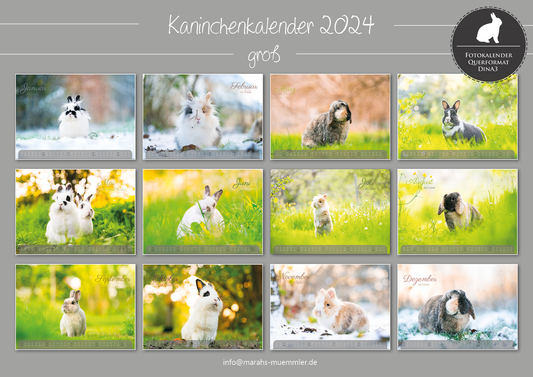 Kaninchen A3 Kalender 2024